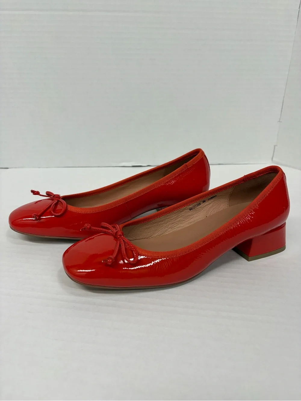 Anthropologie Bibi Lou Heeled Ballet Pumps Red/Orange 8.5